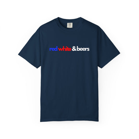 Red White & Beers – 4th of July T-Shirt – George Washington Drinking Beers