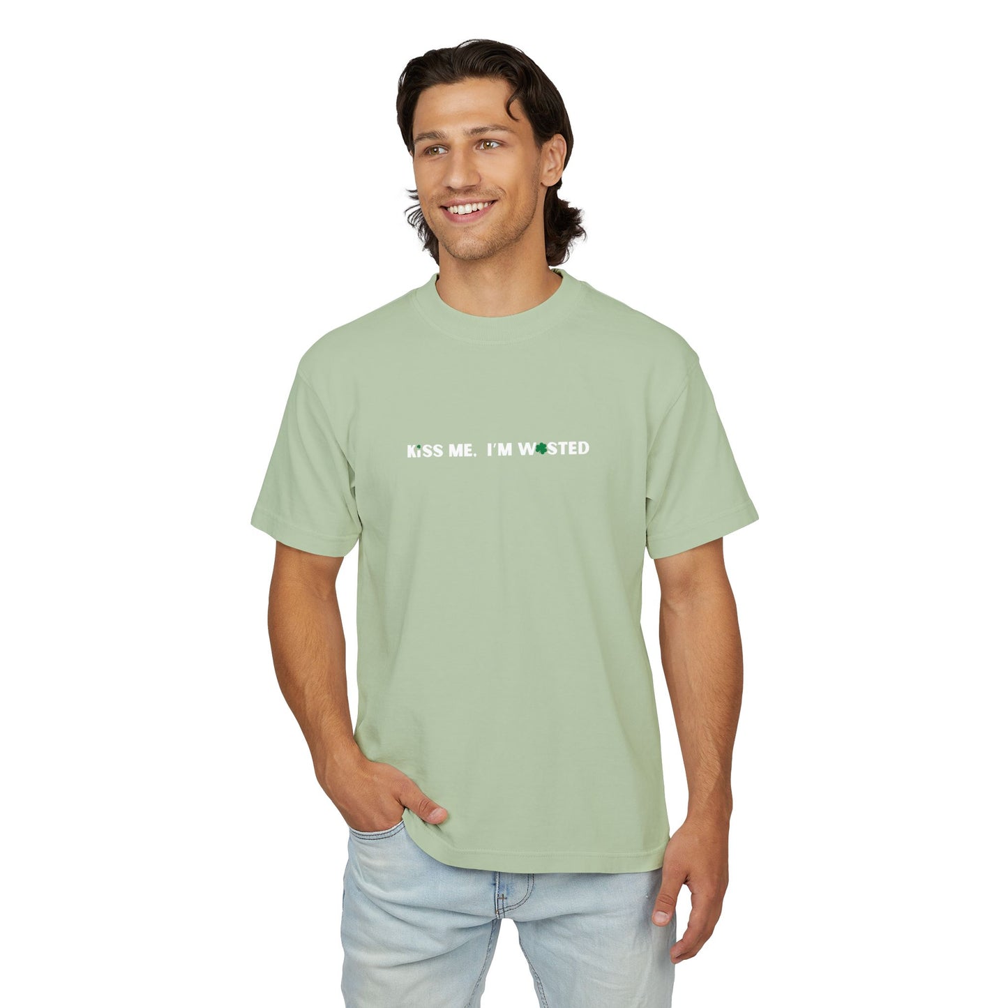 Kiss Me, I'm Wasted - Oversized Heavy Patrick's Day T-Shirt